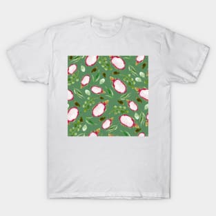 Dragonfruit on green  | Watercolor | Pattern T-Shirt